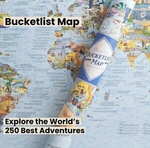 Awesome Maps Bucket List World Map Rewritable Whiteboard Poster Travel Gift OPEN